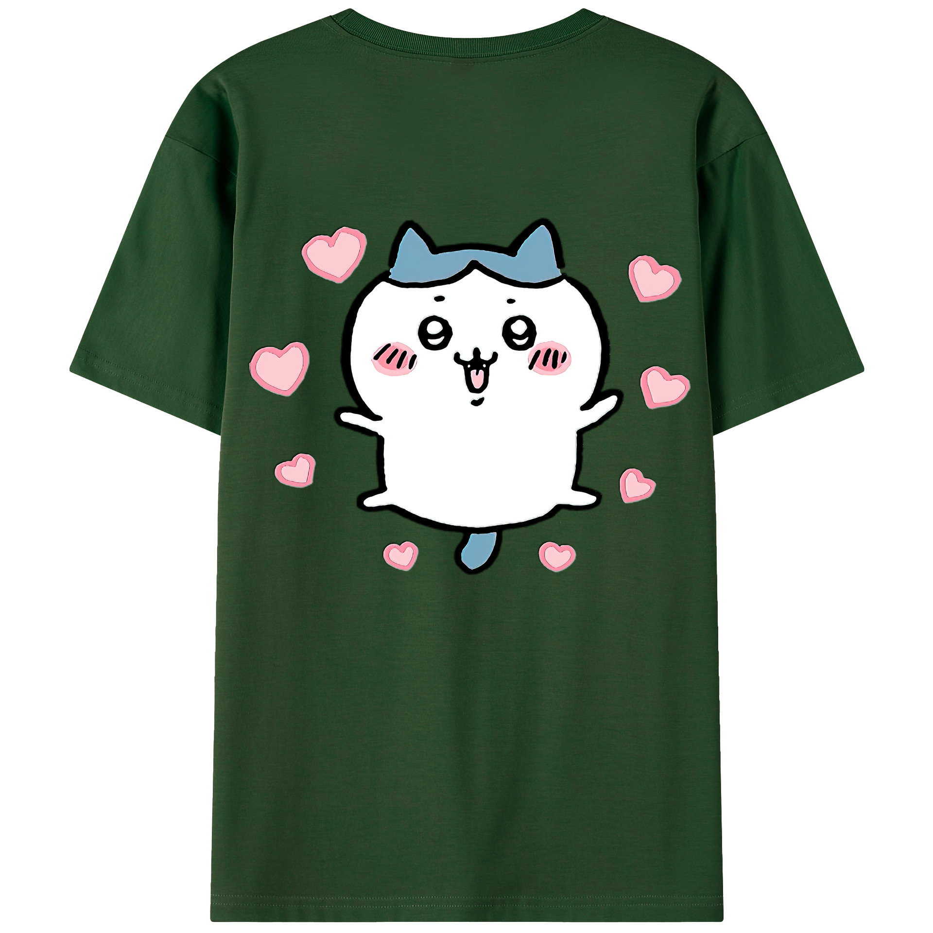（画像用） ちいかわ ハチワレ Chii-kawa hachiware 綿100％半袖Tシャツ（背面プリント）